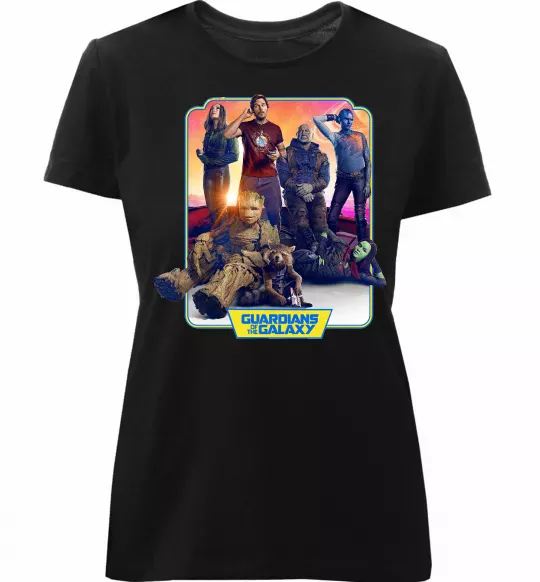 Жіноча преміум футболка Guardians of the galaxy Чорний фото
