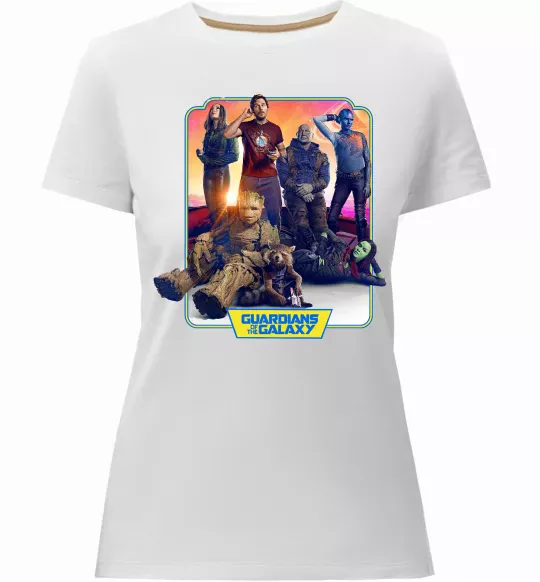 Жіноча преміум футболка Guardians of the galaxy Білий фото