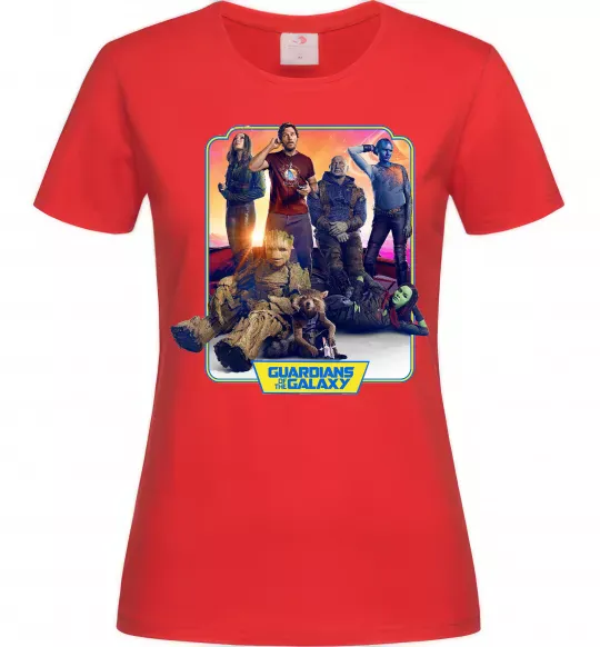 Женская футболка Guardians of the galaxy Красный фото