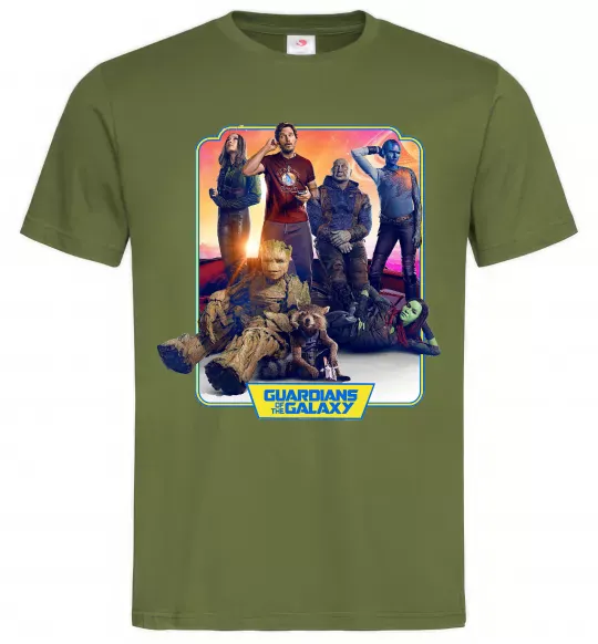Чоловіча футболка Guardians of the galaxy Оливковий фото