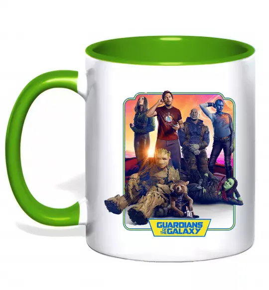Чашка з кольоровою ручкою Guardians of the galaxy Зелений фото