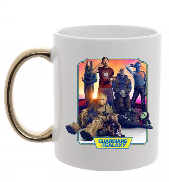 Чашка з кольоровою ручкою Guardians of the galaxy Золото фото