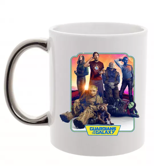 Чашка з кольоровою ручкою Guardians of the galaxy Срібло фото