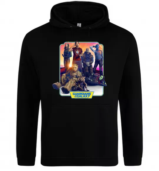 Чоловіча толстовка (худі) Guardians of the galaxy Чорний фото