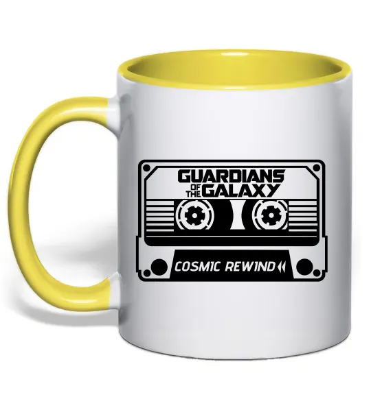 Чашка с цветной ручкой Cosmic rewind Лимонный фото