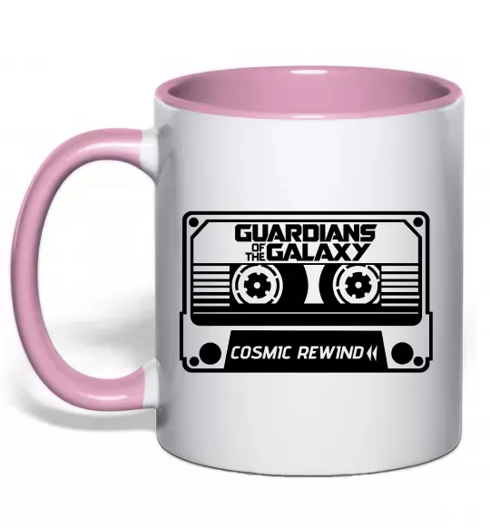 Чашка з кольоровою ручкою Cosmic rewind Ніжно рожевий фото