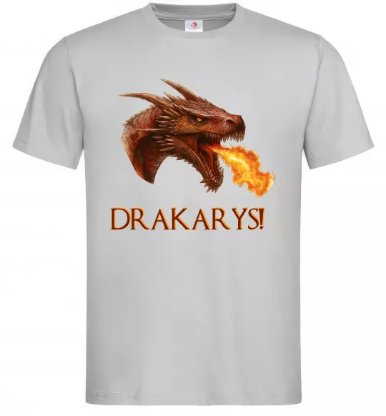 Чоловіча футболка Dracarys Сірий фото