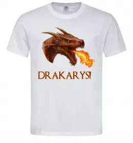Мужская футболка Dracarys Белый фото