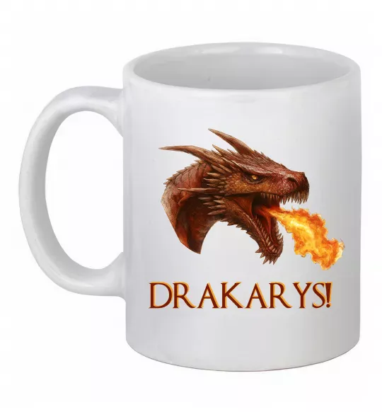 Чашка керамическая Dracarys Белый фото