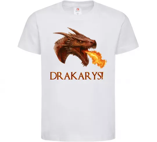 Детская футболка Dracarys Белый фото