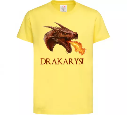 Детская футболка Dracarys Лимонный фото