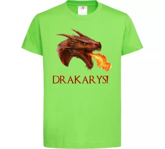 Детская футболка Dracarys Лаймовый фото
