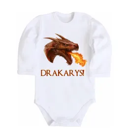 Детский боди Dracarys Белый фото
