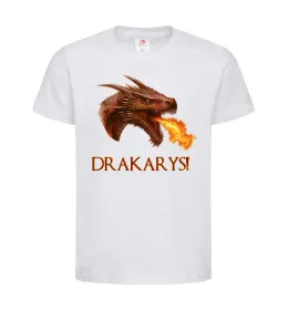 Дитяча футболка Dracarys Білий фото
