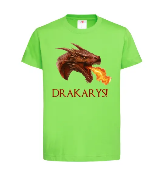 Детская футболка Dracarys Лаймовый фото