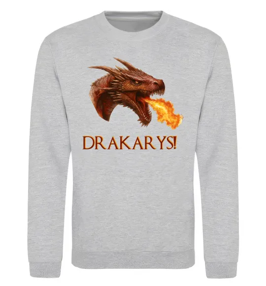 Свитшот Dracarys Серый меланж фото