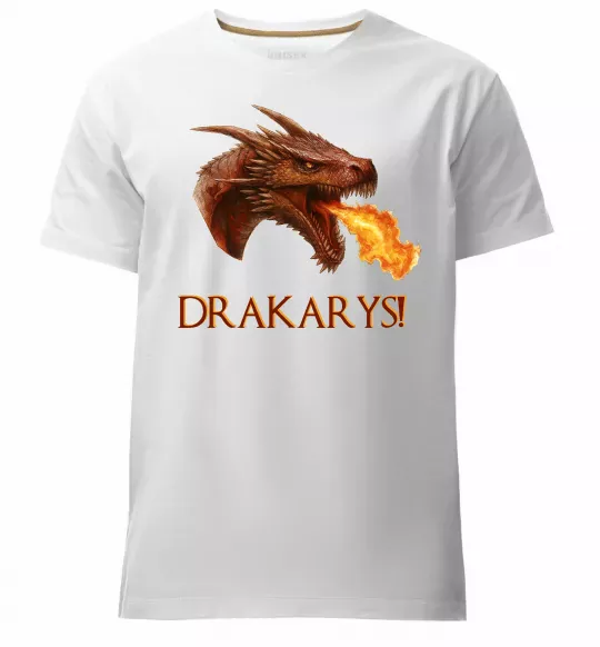 Чоловіча преміум футболка Dracarys Білий фото