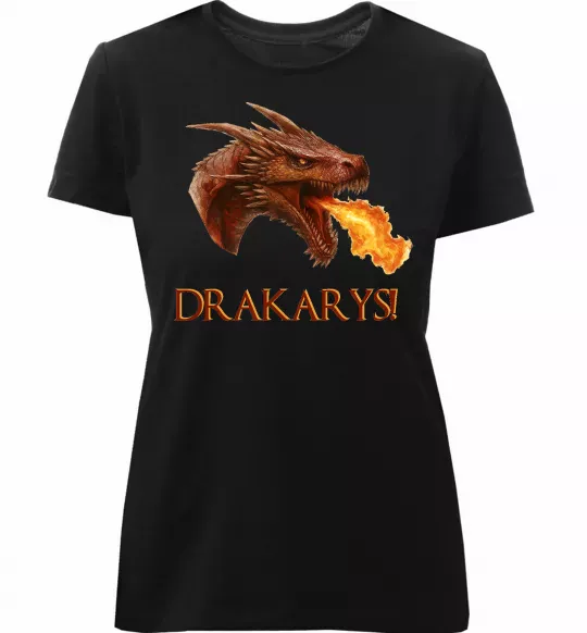Жіноча преміум футболка Dracarys Чорний фото