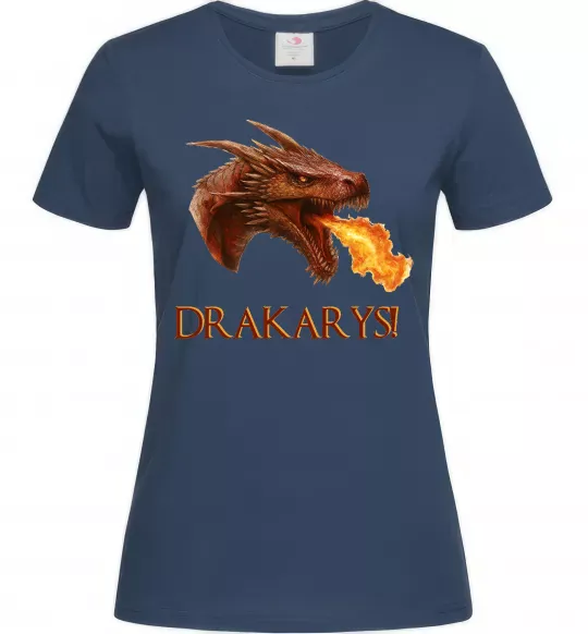 Жіноча футболка Dracarys Темно-синій фото