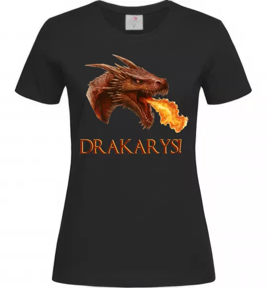 Жіноча футболка Dracarys Чорний фото