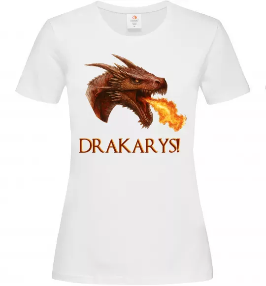 Жіноча футболка Dracarys Білий фото