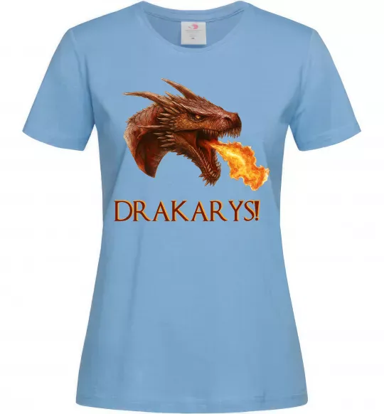 Жіноча футболка Dracarys Блакитний фото