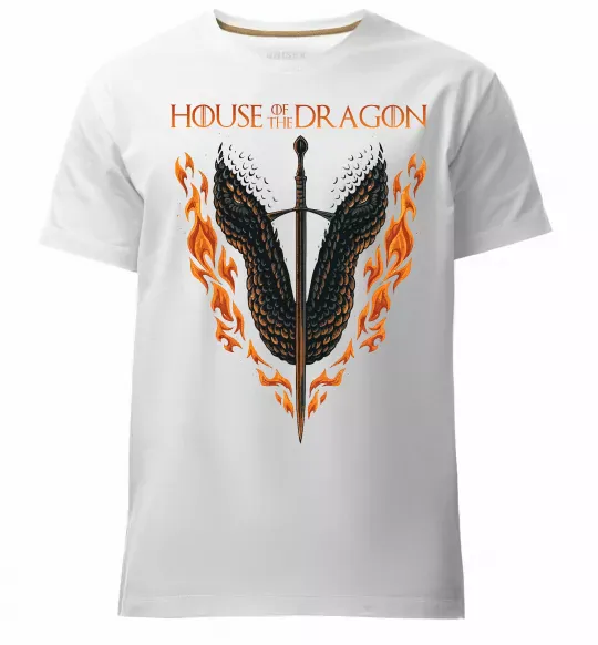 Чоловіча преміум футболка Дім дракона Білий фото