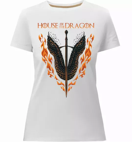 Женская премиум футболка Дім дракона Белый фото