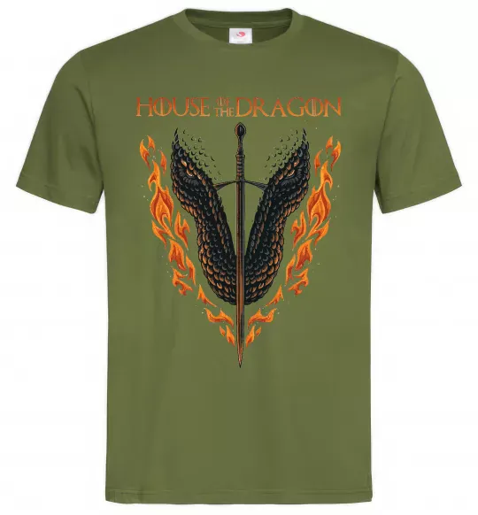 Чоловіча футболка Дім дракона Оливковий фото