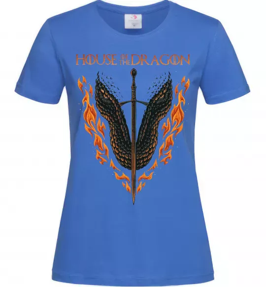 Жіноча футболка Дім дракона Яскраво-синій фото