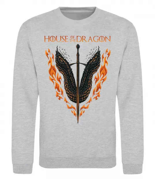 Світшот Дім дракона Сірий меланж фото