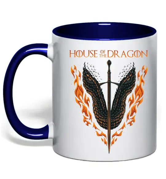 Чашка з кольоровою ручкою Дім дракона Глибокий темно-синій фото