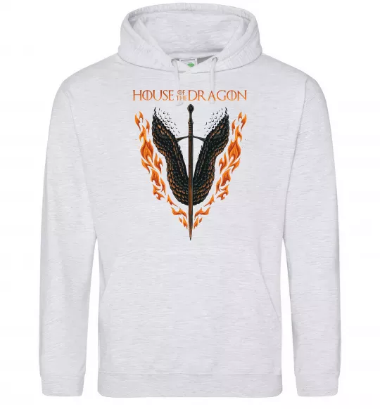 Женская толстовка (худи) Дім дракона Серый меланж фото