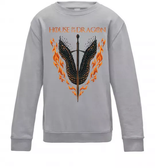 Детский Свитшот Дім дракона Серый меланж фото
