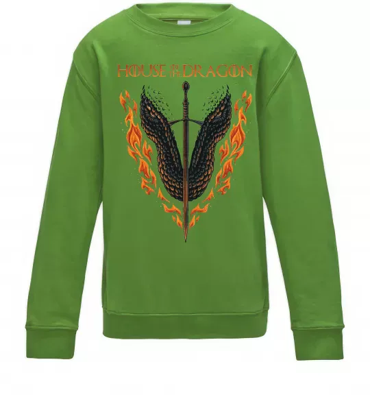 Детский Свитшот Дім дракона Лаймовый фото
