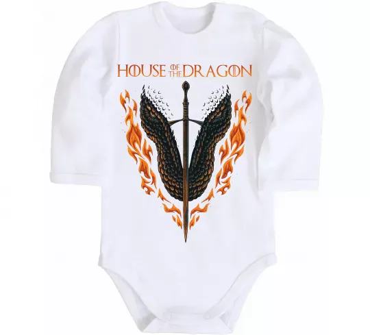 Детский боди Дім дракона Белый фото