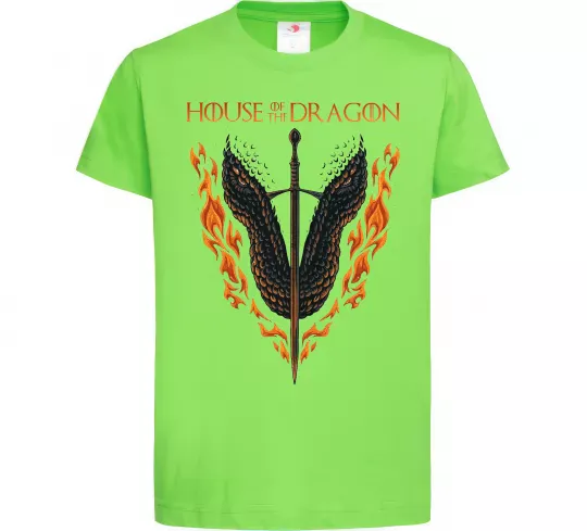 Детская футболка Дім дракона Лаймовый фото