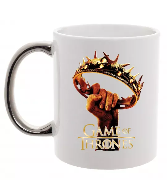 Чашка з кольоровою ручкою Гра престолів корона Срібло фото
