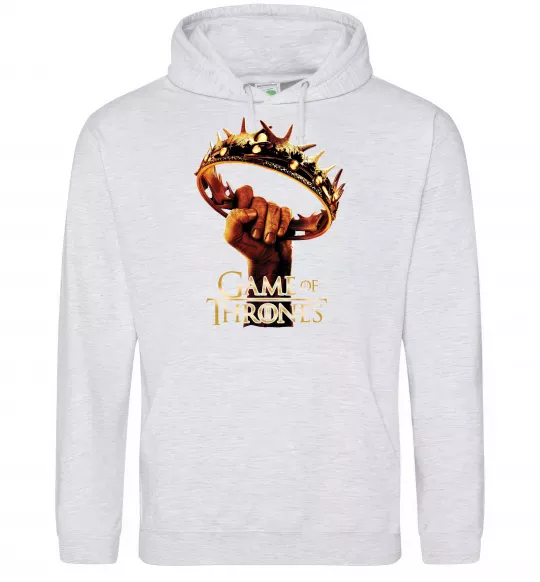 Чоловіча толстовка (худі) Гра престолів корона Сірий меланж фото