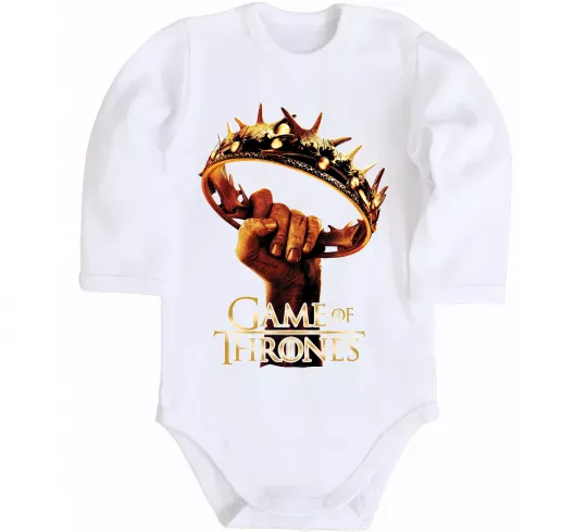 Дитячий бодік Гра престолів корона Білий фото