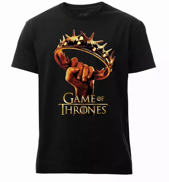 Чоловіча преміум футболка Гра престолів корона Чорний фото