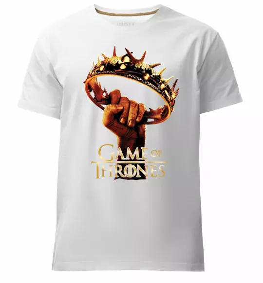 Чоловіча преміум футболка Гра престолів корона Білий фото