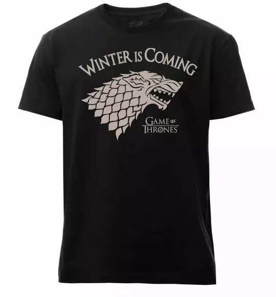 Чоловіча преміум футболка Winter is coming Гра престолів Чорний фото