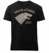 Чоловіча преміум футболка Winter is coming Гра престолів Чорний фото