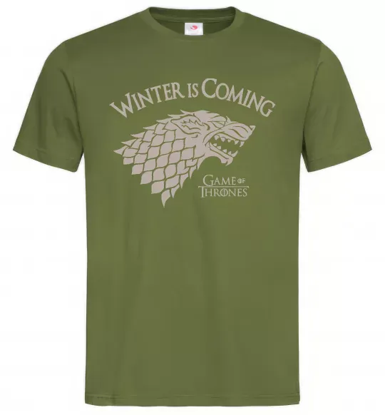 Чоловіча футболка Winter is coming Гра престолів Оливковий фото