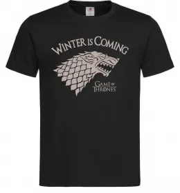 Мужская футболка Winter is coming Гра престолів Черный фото