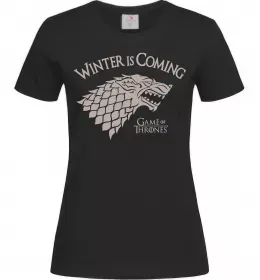 Женская футболка Winter is coming Гра престолів Черный фото