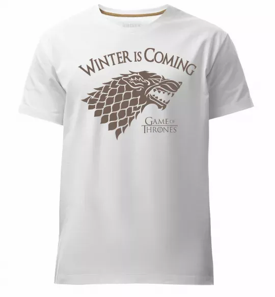 Чоловіча преміум футболка Winter is coming Гра престолів Білий фото