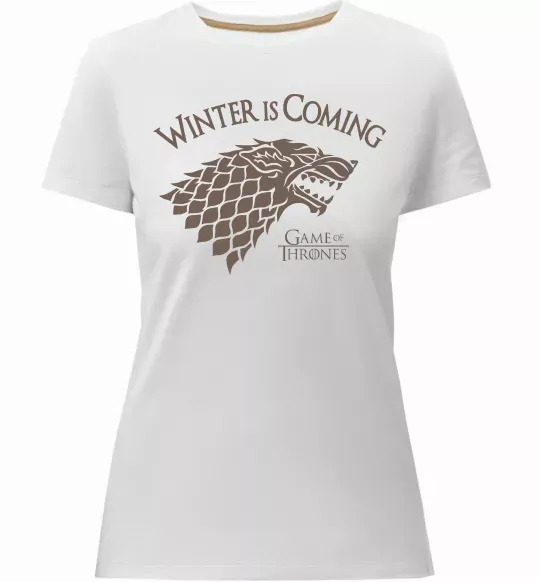 Женская премиум футболка Winter is coming Гра престолів Белый фото