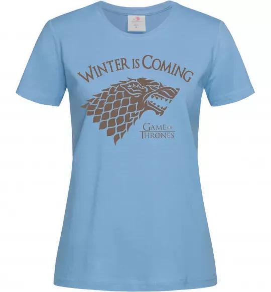 Жіноча футболка Winter is coming Гра престолів Блакитний фото